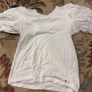 Tommy Hilfiger White Puff Sleeve Blouse
